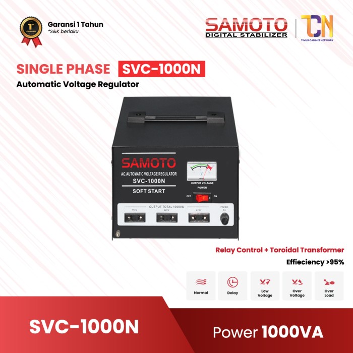 Ready STABILIZER SERVOMOTOR SAMOTO 1000N 1000VA