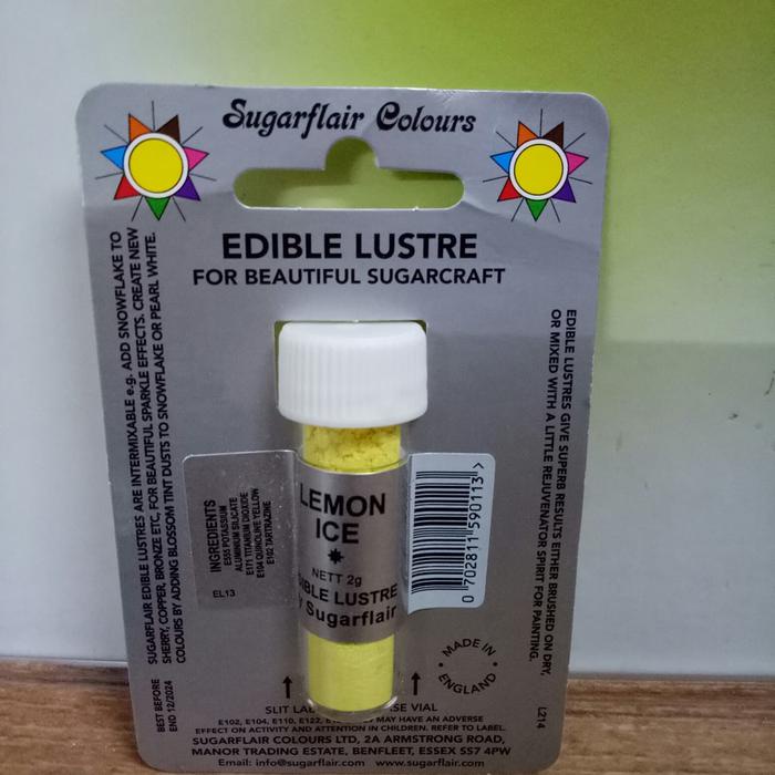 

EDIBLE LUSTRE DUST LEMON ICE 2 GRAM SUGARFLAIR COLOURS