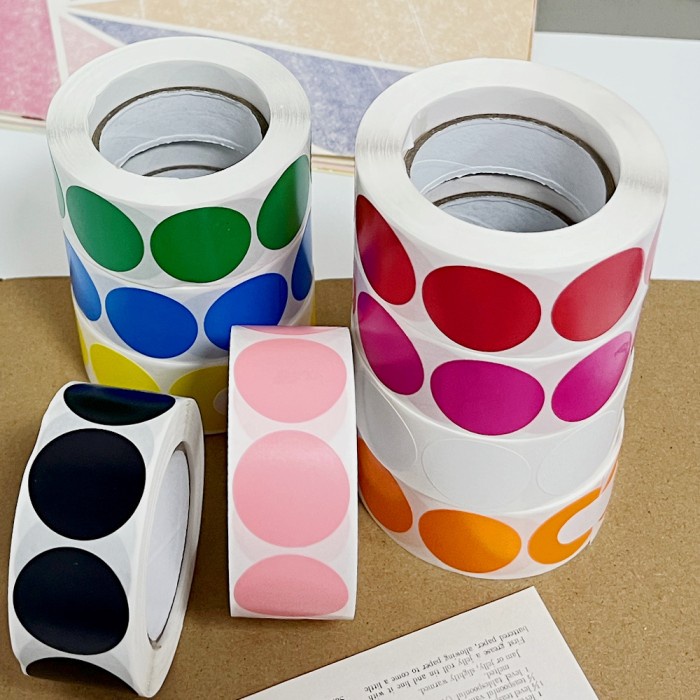 

New Sticker Label Dot Warna 25mm Stiker Bundar Polos 2,5 cm (500pcs/ roll)