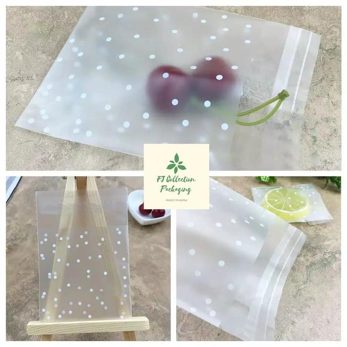 New Plastik Kue Kering dengan Perekat Putih OPP Uk. 10x10+3cm