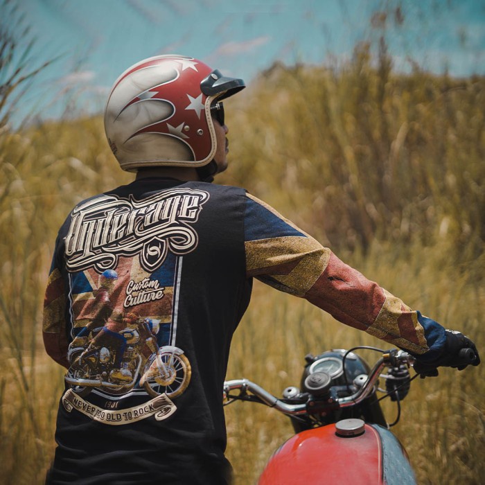 Navero-Underage Custom Culture 1901 Long Sleeve Black Kaos Motor