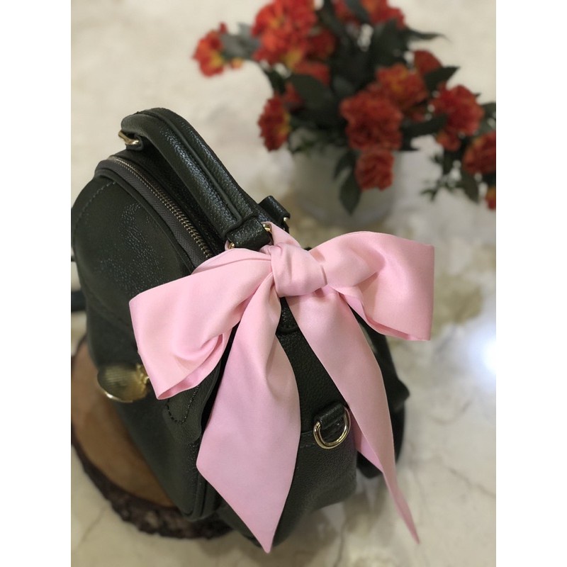 Mini Syal Scarf Leher / Dasi Kecil / Ikat Rambut Aksesoris Tas - Warna Polos Merah Biru Orange Taro