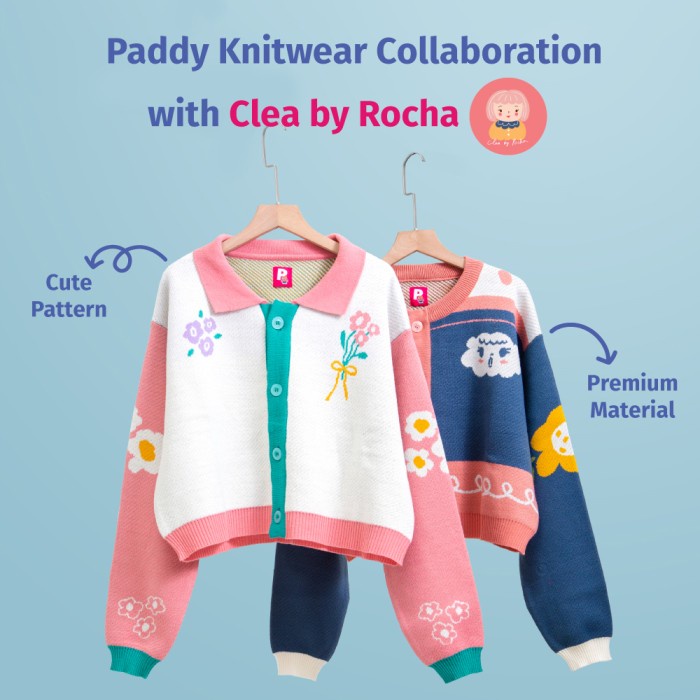 New Paddy Knitwear Collaboration With Clea By Rocha - Cardigan Rajut Readyy