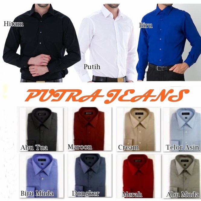 Zeno-Kemeja Pria Tangan Panjang Kemeja Fredperry Polos kameja predperry