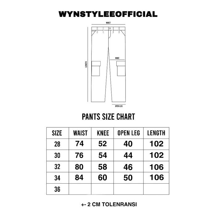 Luno- WYNSTYLEE - Celana Carpenter Loreng Camo Panjang Pria Reguler White Putih Camo Loose Fit