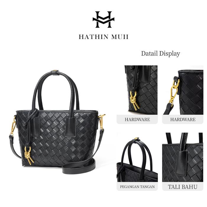New Hmu5007 - Hathinmuii - [Fiona Bag] Tas Tangan Fiona Bag Tas Anyaman Handbag Mode Fashion Sling