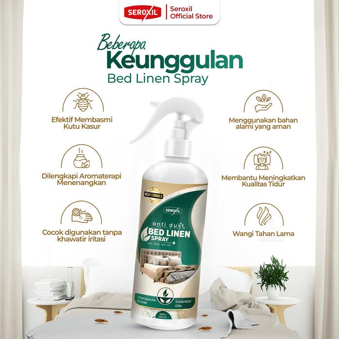 Bed Linen Spray Anti Bakteri Disinfektan Kasur Natural Aromaterapi 250ml
