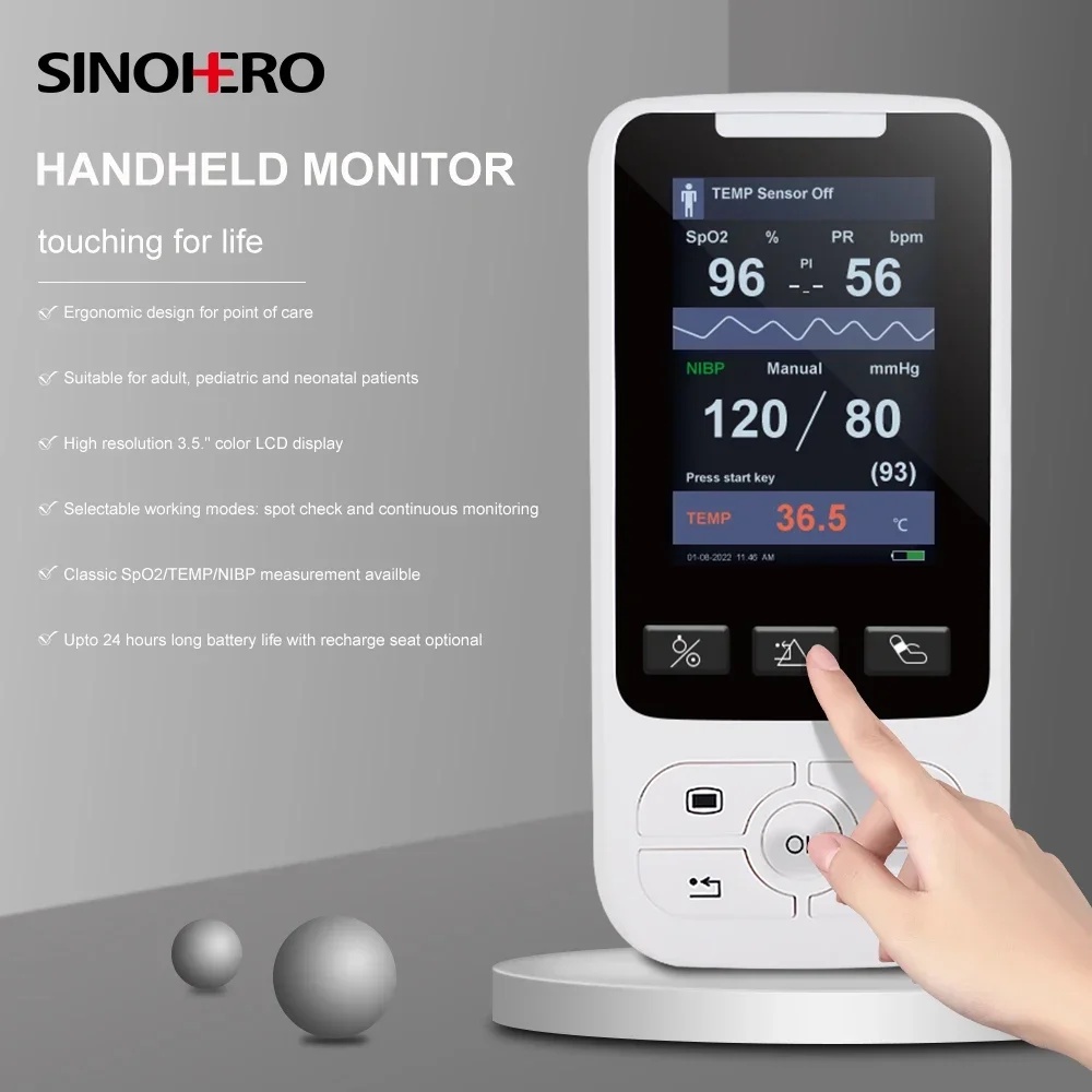 NEW Shipping From Mexico Handheld Vital Signs Monitor Hospital Clinical Portable Rate Patient Monito