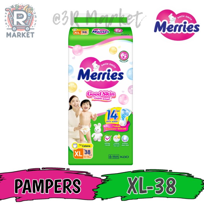 

Merries Pants Good Skin XL38 Popok Celana