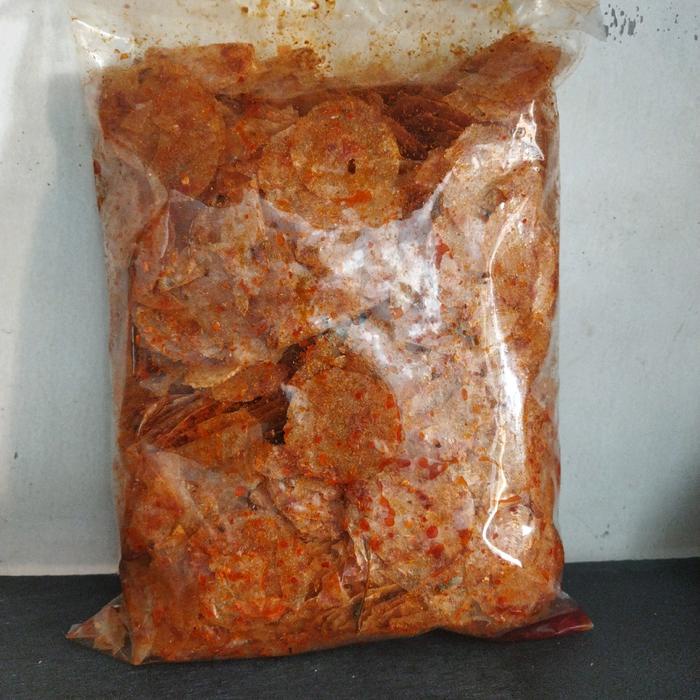 

FA462 Kripik kaca viral /kripca pedas Daun jeruk 1kg Cemilan Food Instan Kerupuk Snack Keripik