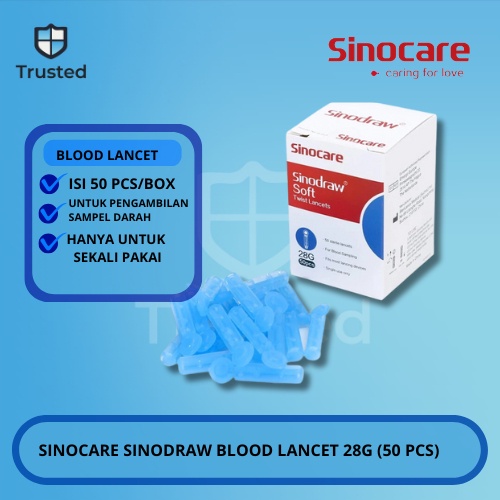 BLOOD LANCET SINOCARE BLOOD LANCET 28G (50 PCS) HAPPY SHOPPING :)
