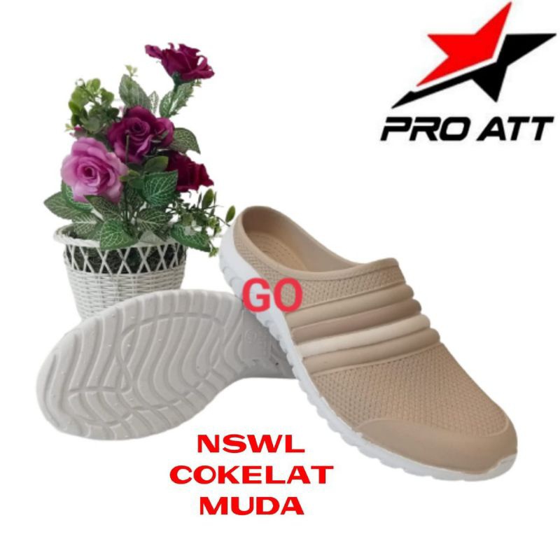 Pro Att Sepatu Slip-On karet PVR NSWL 491 fashion wanita/Sandal bakpao att/Sandal kodok/Sandal baim