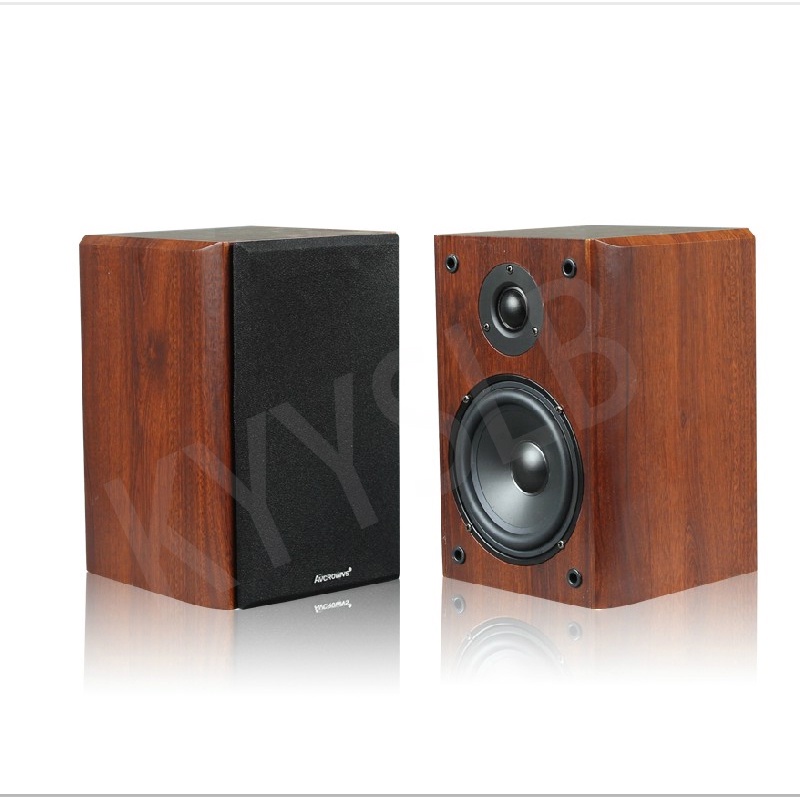 KYYSLB 5 Inch Bookshelf Speaker 15-35W Amplifier Passive 3D Wooden Home Audio Sound Center Surround 