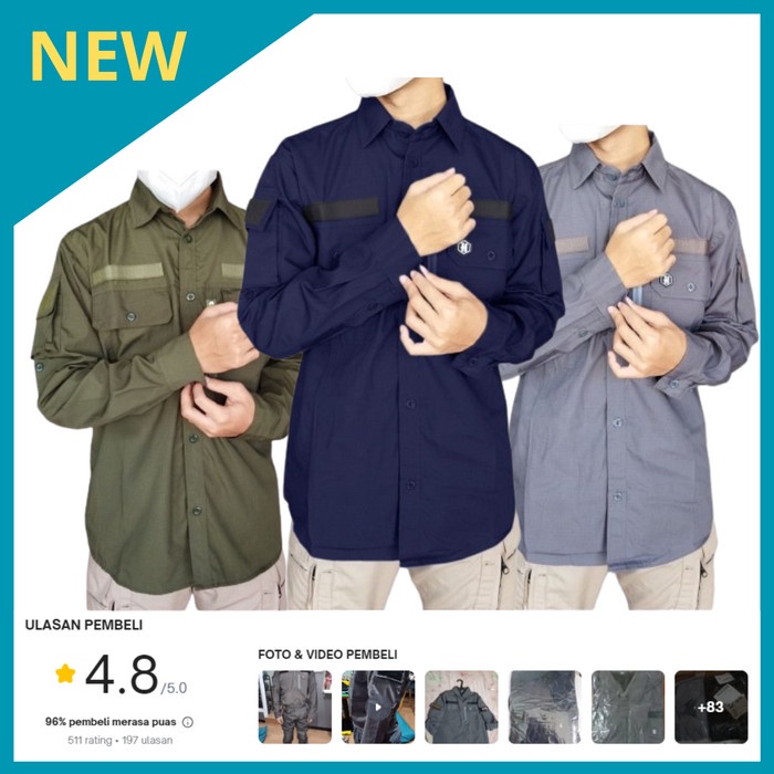 Lariss-Kemeja Tactical PDL Lapangan Outdoor Baju Taktikal Komunitas Kerja