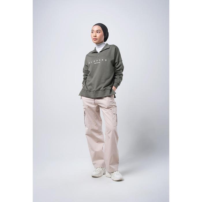 New Logo Jeans Sweater Wanita Asha Olive 34422L1Oj Original