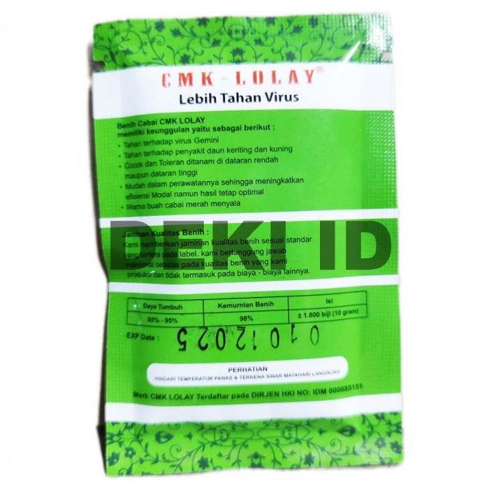 Serasiinspace Benih Cmk Lolay 10 Gram Bibit Cabai Merah Keriting Unggul