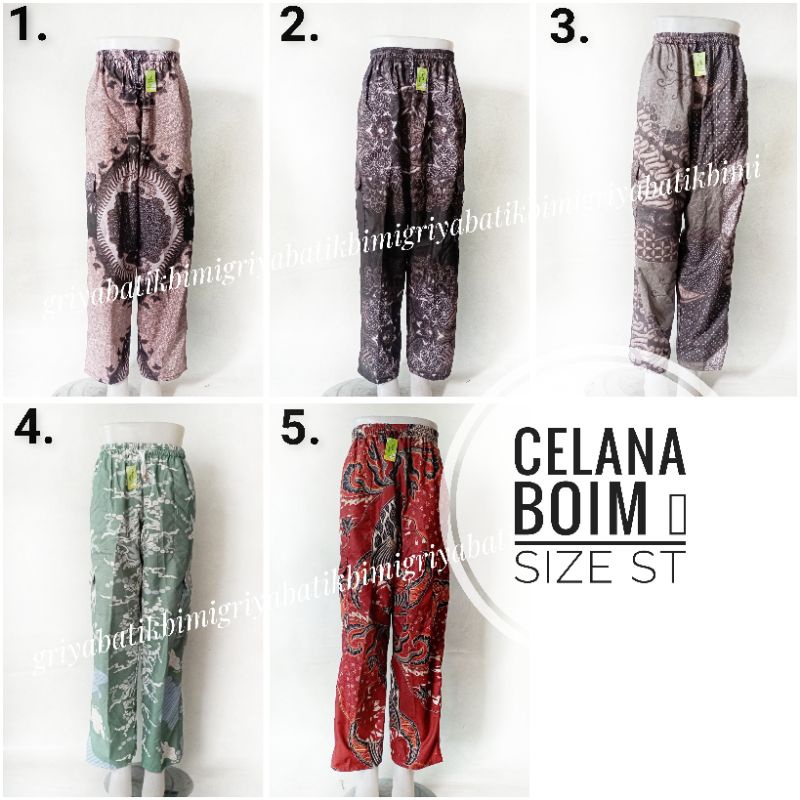 Griyabatikbimi celana batik pria size standar model boim batik premium katun primisima