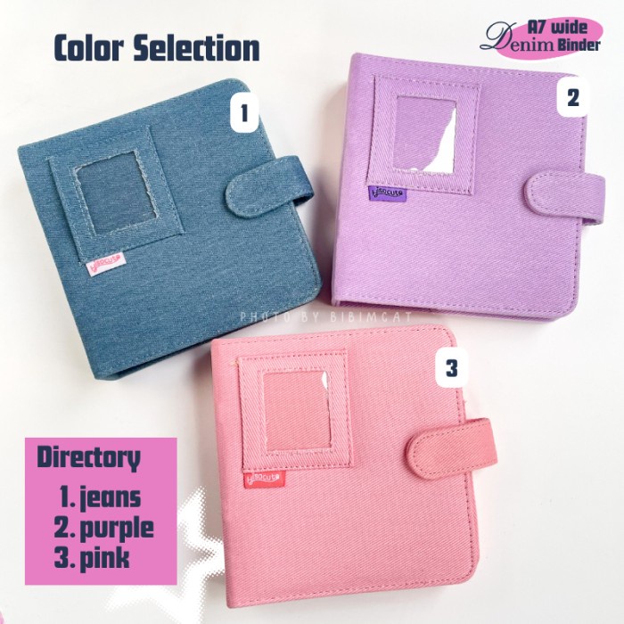 

Bibimcat - (A7 Wide) Denim Binder Photocard / Album Pc Polaroid Jeans Lucu