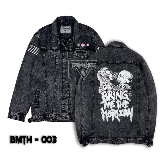 Lariss- jacket denim sablon jaket jeans patch bordir bring me the horizon