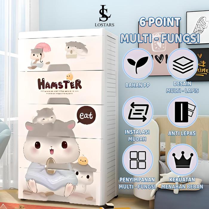 Lostars/ Lemari plastik anak/lemari plastik bayi/lemari pakaian anak/lemari anak premium/lemari baju
