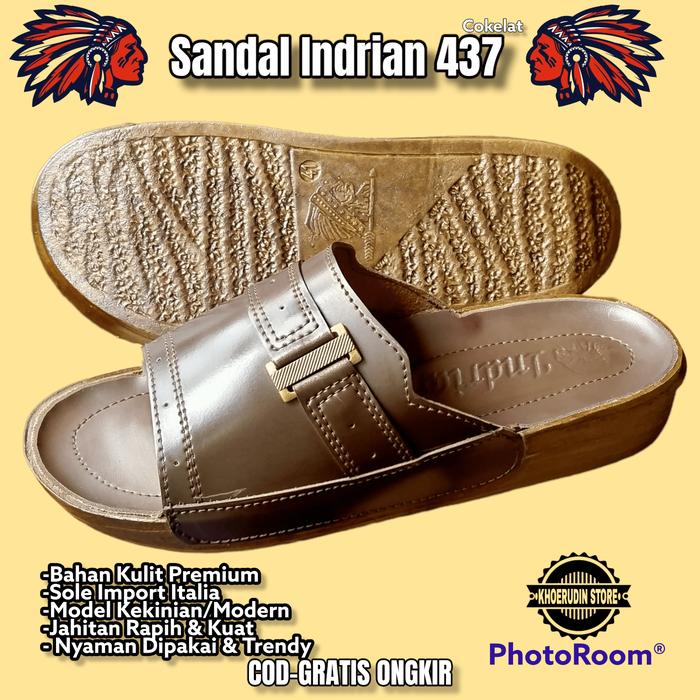 Dresto- Sandal Pria Indrian 437/Sandal Pria Indrian Coklat/Sandal Pria Indrian
