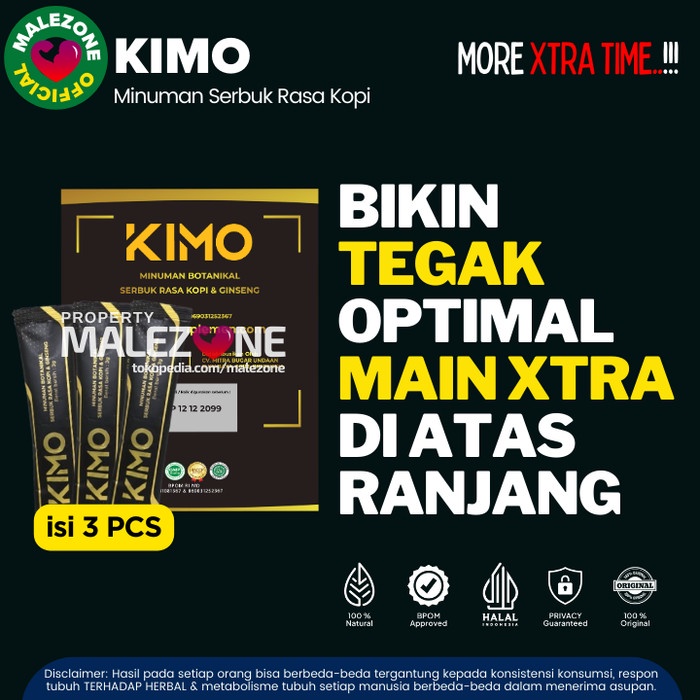 Kimo Ginseng Obat Herbal Kuat Pria Bantu Tahan Stamina Lama Original Pouch