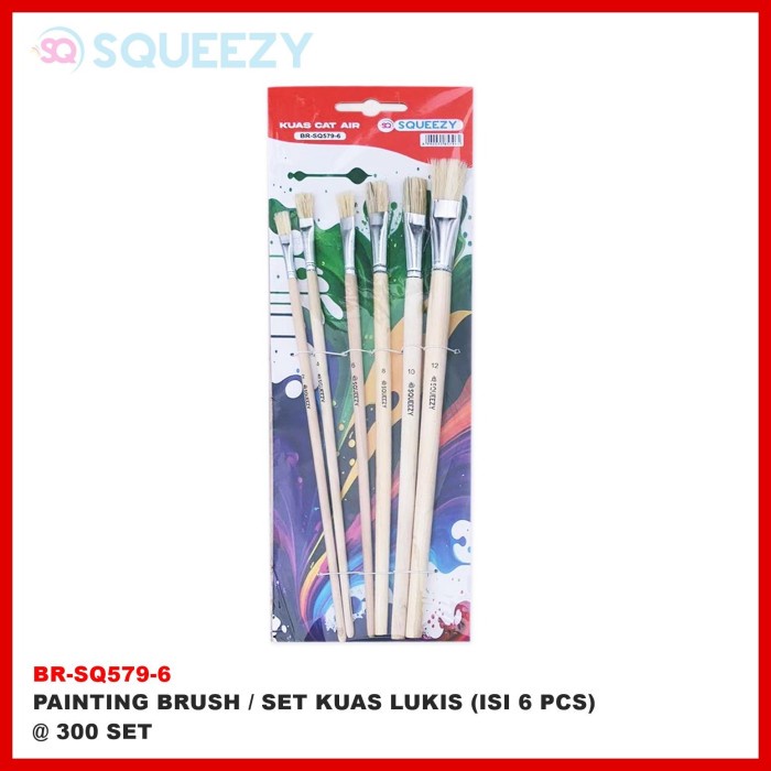 

best produk] kuas squeezy like mastona / eterna set isi 6 kuas / 12 kuas jenis flat / round kuas cat