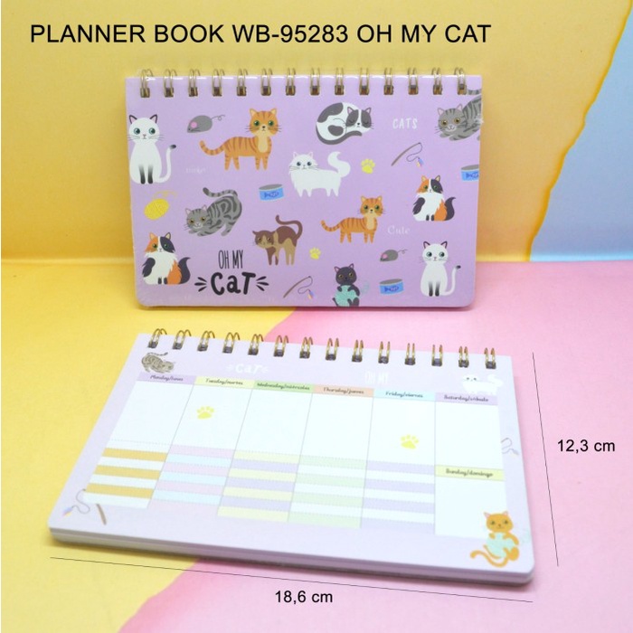 

^^^^^] planner book wb 95283 kode oh my cat scoedule paper ketas agenda tugas harian belakang grid