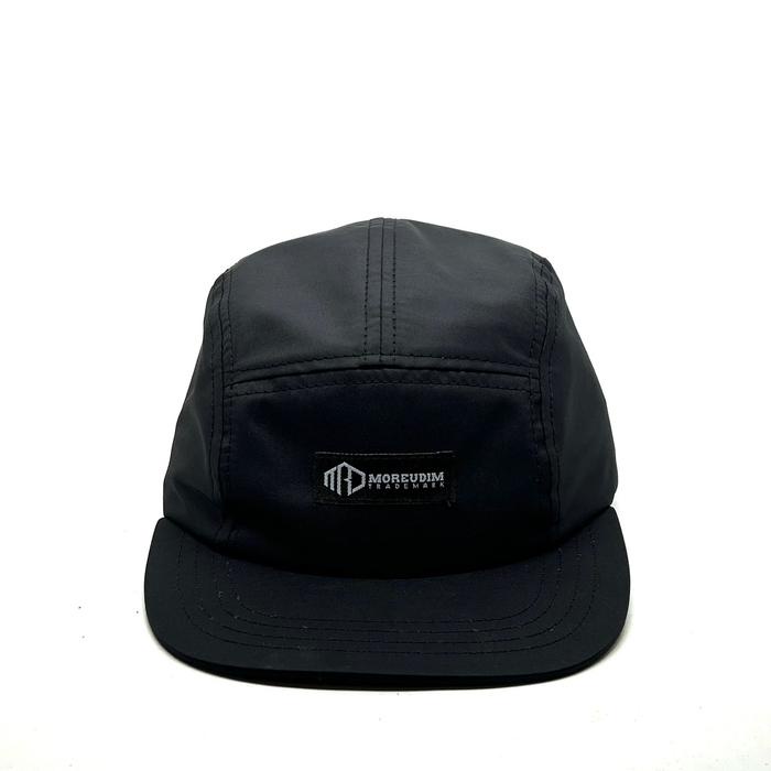 Cap- Moreudim - Topi Five Panel Black Bahan Full Taslan Original Mrdm Pria Dewasa