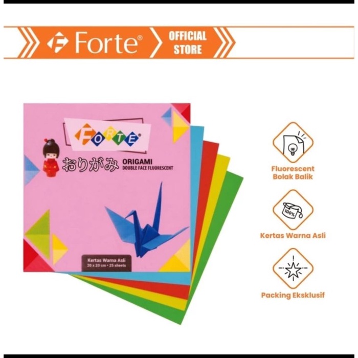 

$$$$] lipat forte 14 x 14 cm isi 25 lembar origami 80 gsm