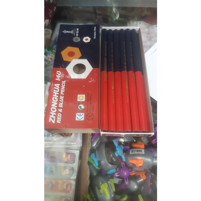 

Buruan beli] pensil merah biru satuan zong hua sebelah merah sebelah biru
