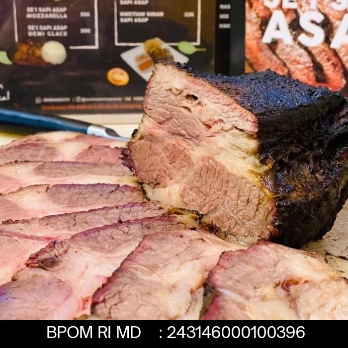 

sei sapi asap brisket lengkap dengan sambal 500gram (smoked brisket)