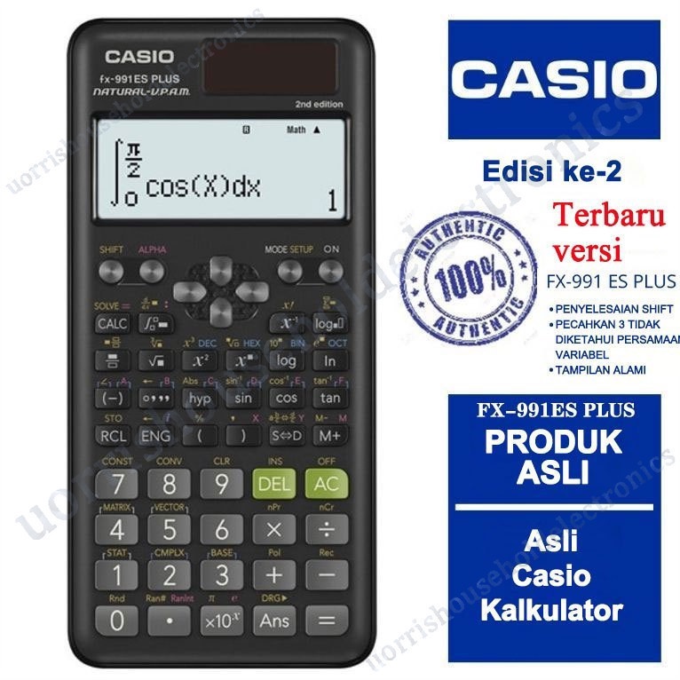

Casio FX-991ES Plus2 - Kalkulator Sekolah/Kuliah - Scientific/Saintifik - 417 Fungsi Dw05