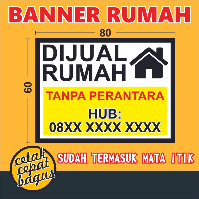Mntb" Spanduk / Banner Dijual / Disewakan / Dikontrakkan Rumah / Toko