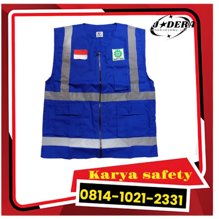 PROMO Rompi Safety/Rompi Drill Biru/Rompi Proyek Biru