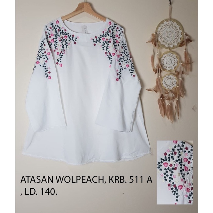 (Expert) ATASAN PUTIH JUMBO WANITA BORDIR BLUS PUTIH ATASAN HITAM JUMBO WANITA