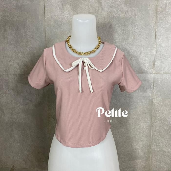 (Expert) Petitechoice BERRY Top - Atasan Wanita Pita Cute Feminine Bow Korean Style Crop Baju Retro
