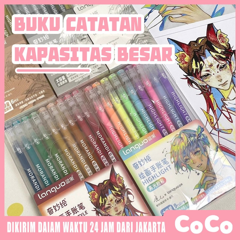 

9PCS Gel Pen Set Colors/ Colorful Pulpen Warna Cute Morandi Dw05