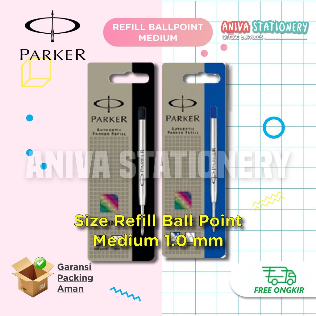 

Parker Original Refill Ballpoint Isi Ulang Pena Ukuran Medium 1.0 mm Dw05