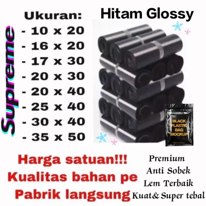

plaik packing Polymailer hitam Glossy isi 100lembar