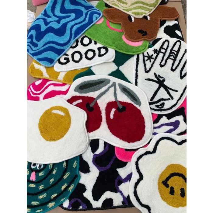 (Expert) Tuftarugs custom karpet / doormat / rugs Tufting Bulu Halus Anti-Slip handtufted custom