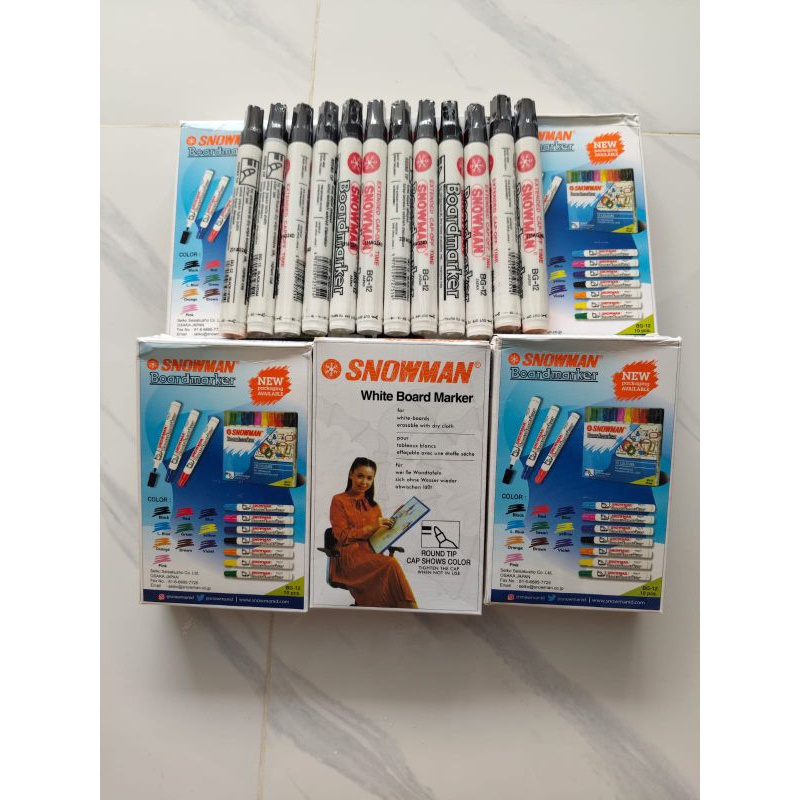 

Spidol Snowman Boardmarker BG-12 Per Box Isi 12 Pcs Dw05