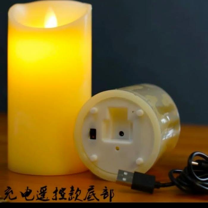 Lilin merah besar led charge