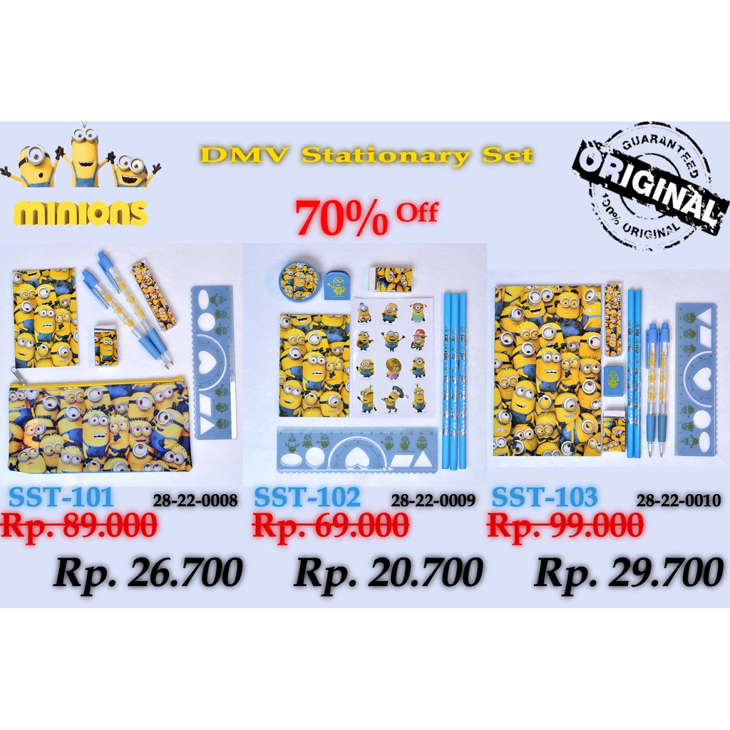 

Paket Alat Tulis Minions DMV Stationary Set Dw05