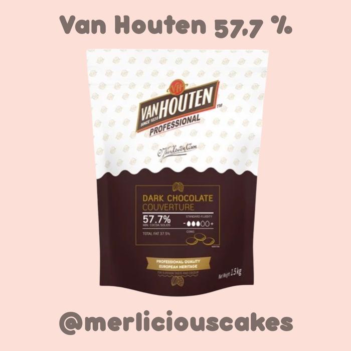 

Kuliner.Kita T Courier Only 1,5 Kg Van Houten Dark Chocolate Couverture 57,7% Chocolate Coins Coklat