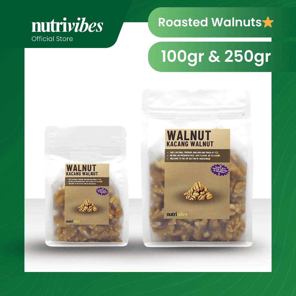 

Kacang Walnut Panggang / Roasted Walnut (Snack Pack 100gr & 250gr) - Nutrivibes