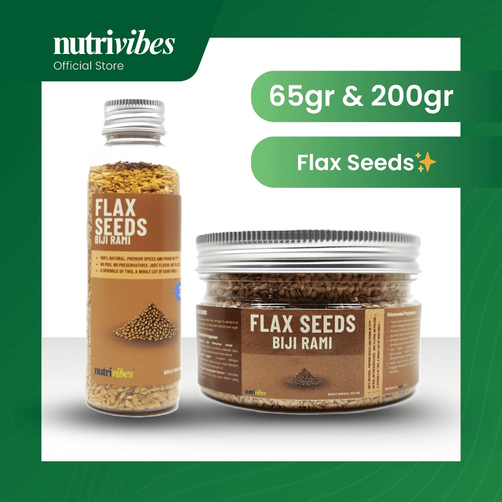 

Flax Seeds / Biji Rami (Personal Pack 65gr & 200gr) - Nutrivibes