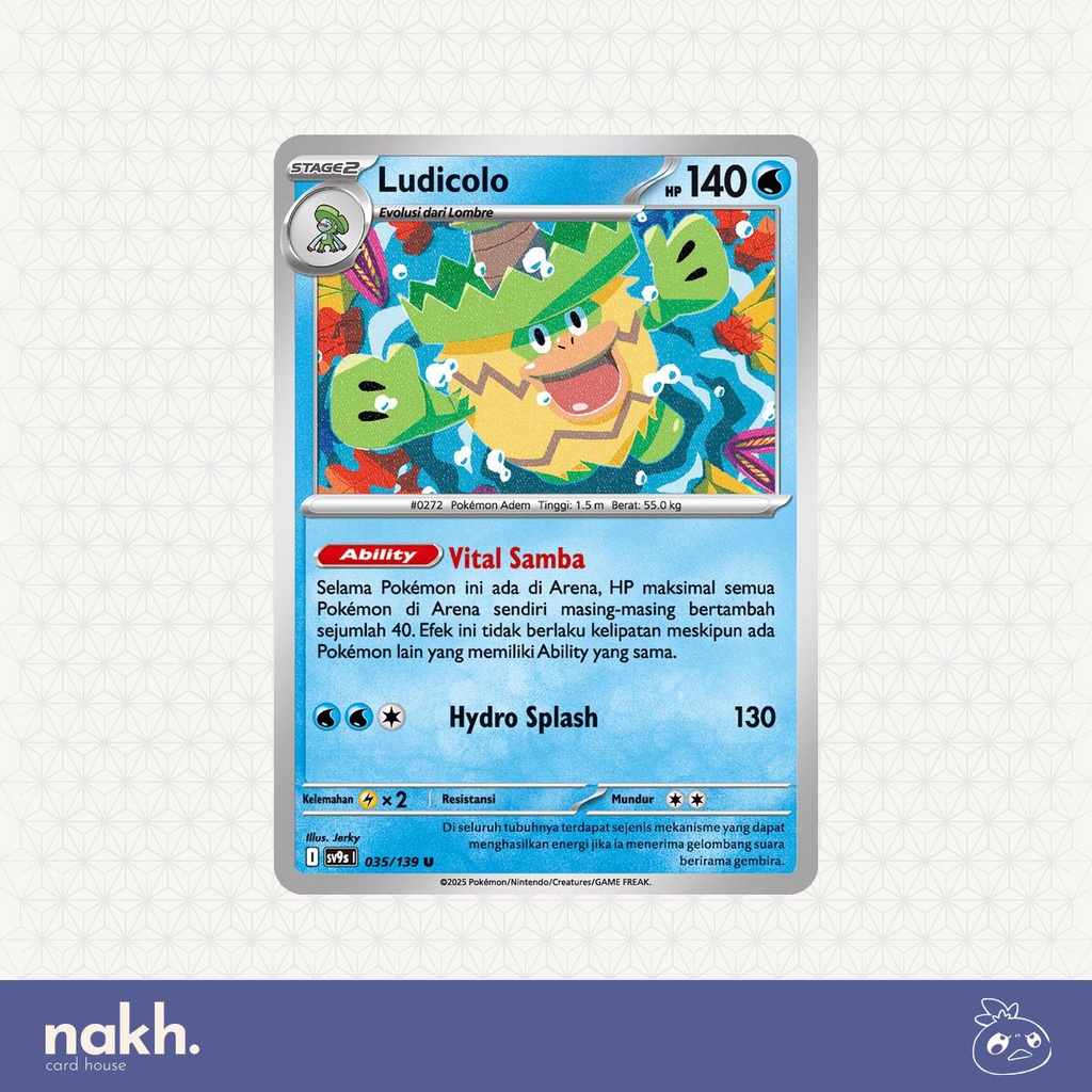 Kartu Pokemon TCG Indonesia Ikatan Takdir sv9s 035/139 Ludicolo