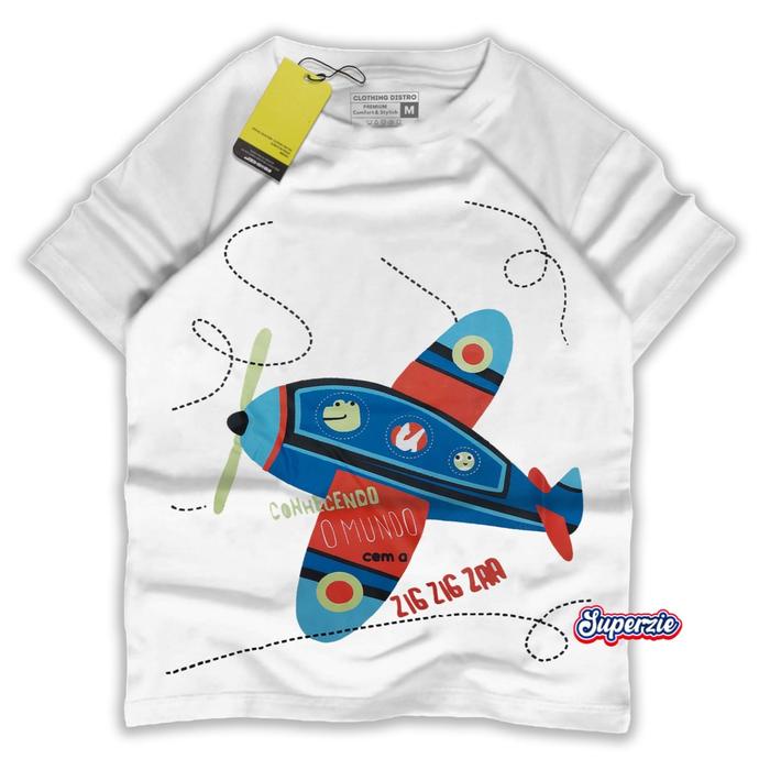 Stycil- Kaos Pesawat Anak Laki-laki Baju anak laki laki pesawat Kaos anak cowok distro PESAWAT