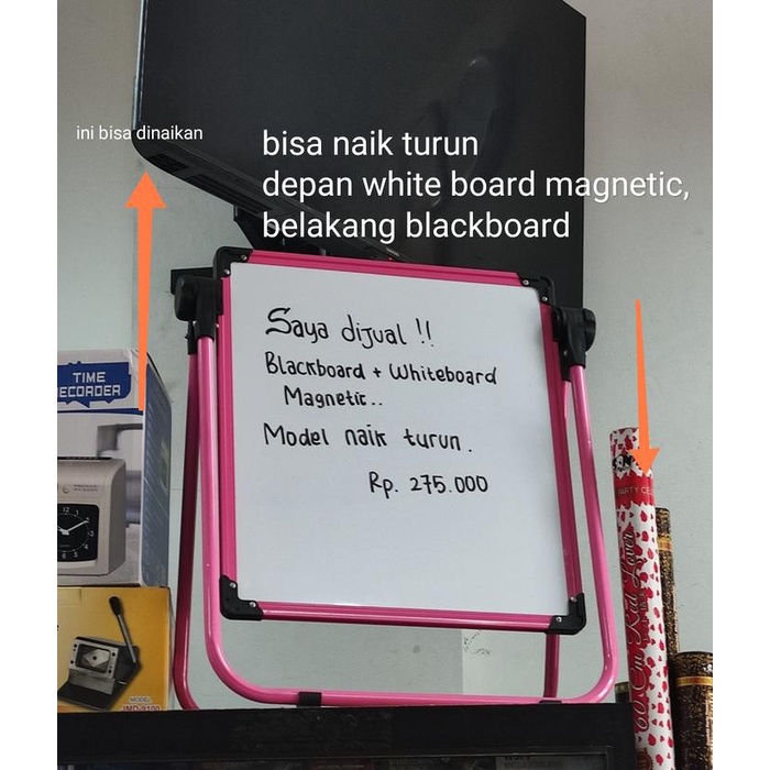 

favorit] papan whiteboard blackboard bulak balik import 42 cm persegi